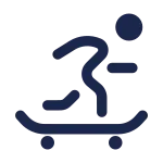 Skateboarding Round SVG Icon